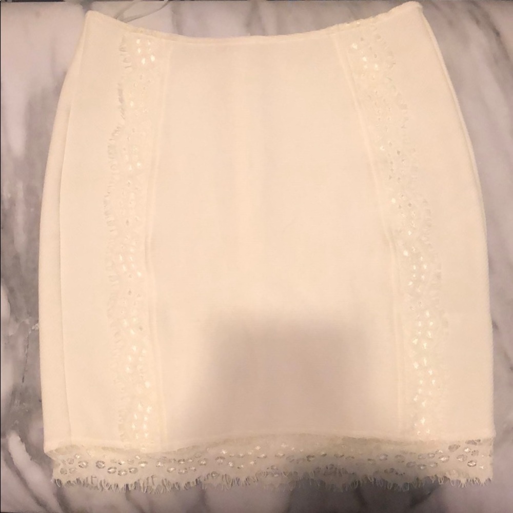 White lace skirt